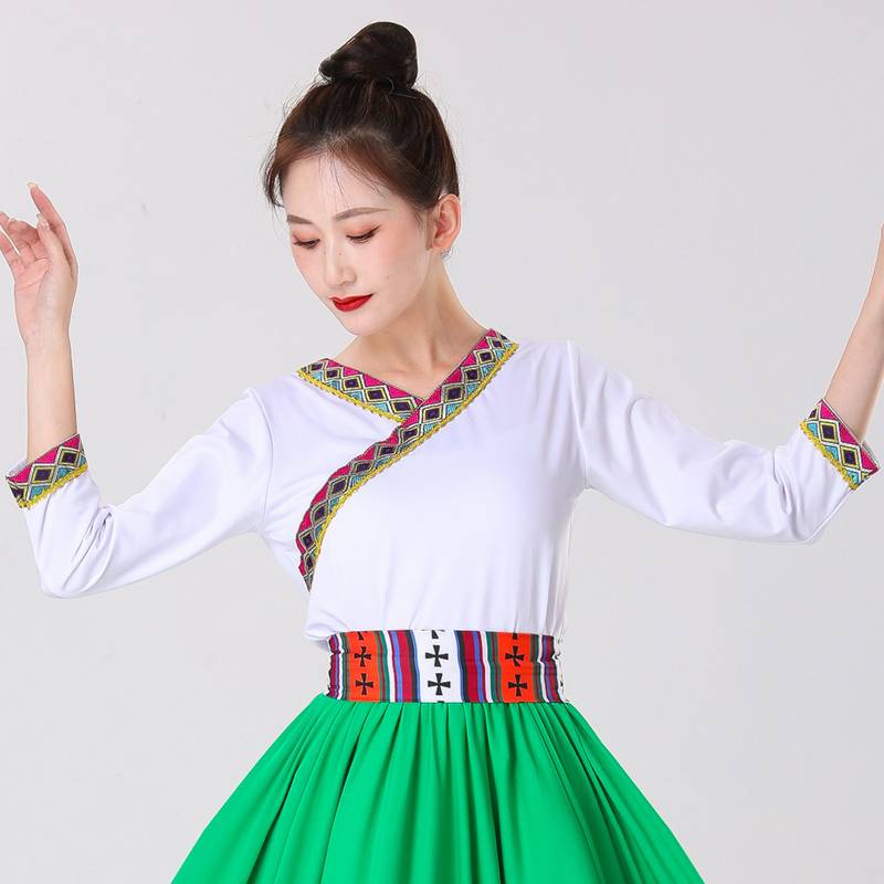 Large skirt dance service new Tibetan skirt Tibetan eldest daughter -in -law practice top dance performance skirt