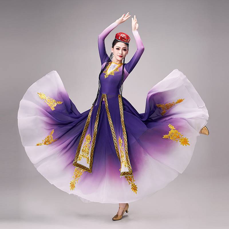 Xinjiang Minority Performance Dance Dance Skirt Xinjiang Uyghur Practice Examination Performance National Clothing