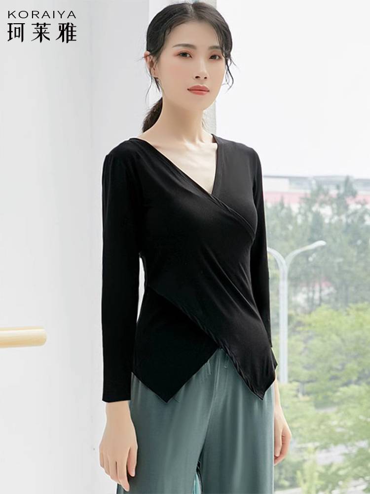 Dance practice uniform Top, female shape, slim dancing clothing, long sleeves, cuffs national classical modern dance training suit