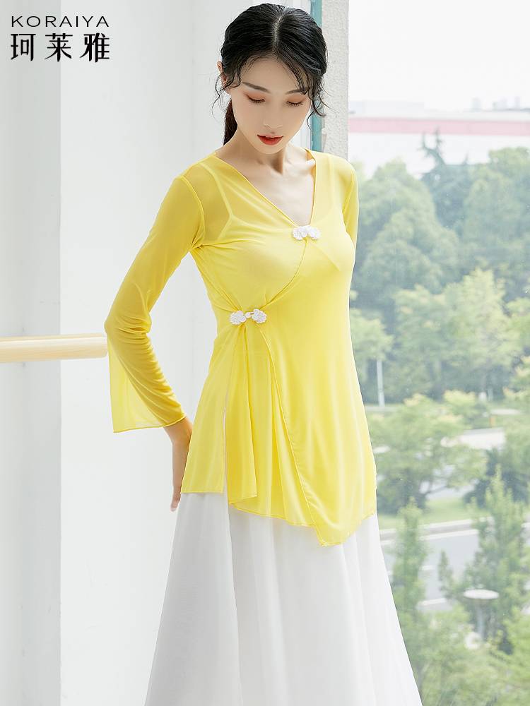 Classical dance clothing women's rhyme net gauze clothes flowing Chinese style national dance show adult practice service summer