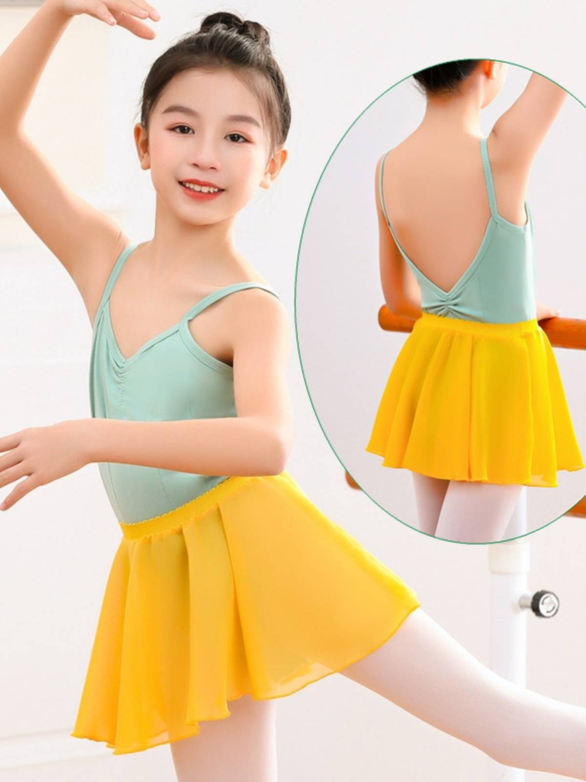 Children's dance practice service feminine girl temperament summer suspender reveal -shaped classic basic basic model Chinese national dance