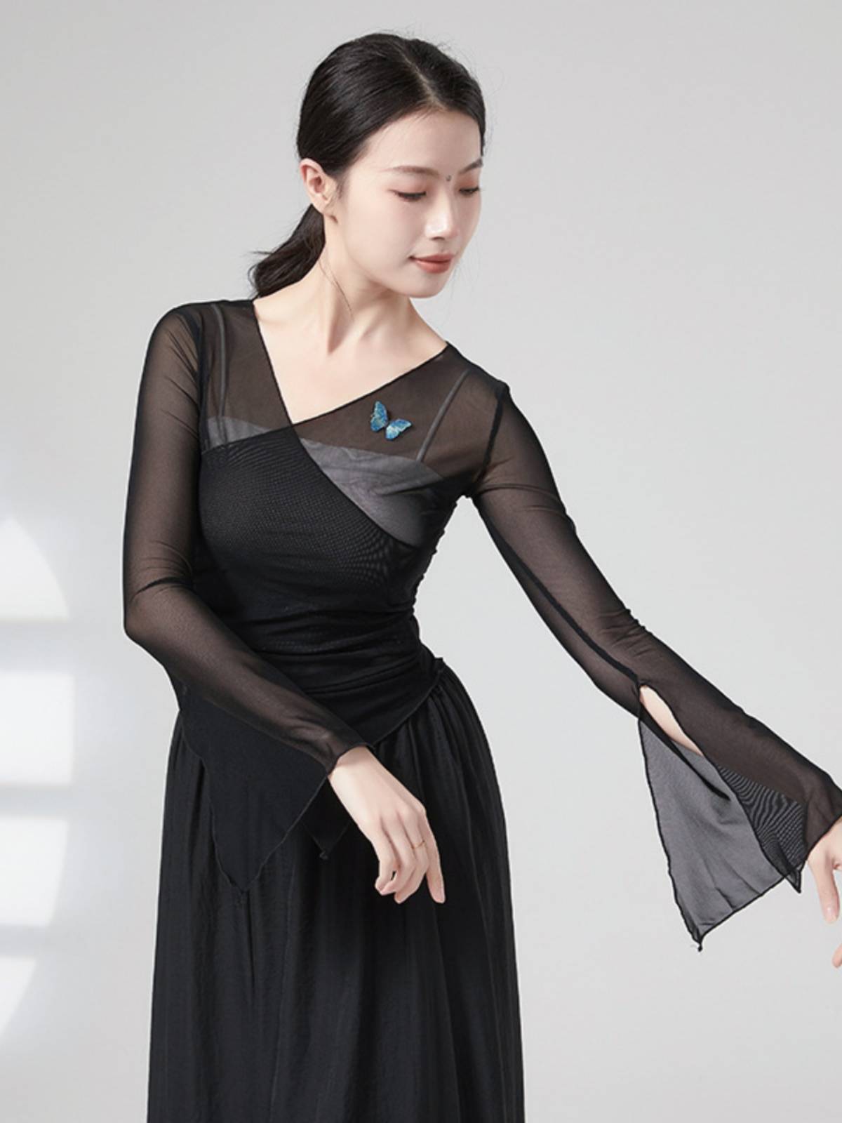 Classical Dance Body Rhyme Butterfly Mask Course Delivery Examination Practice Gongshu Chinese National Dance Clothing Female Teacher Teacher
