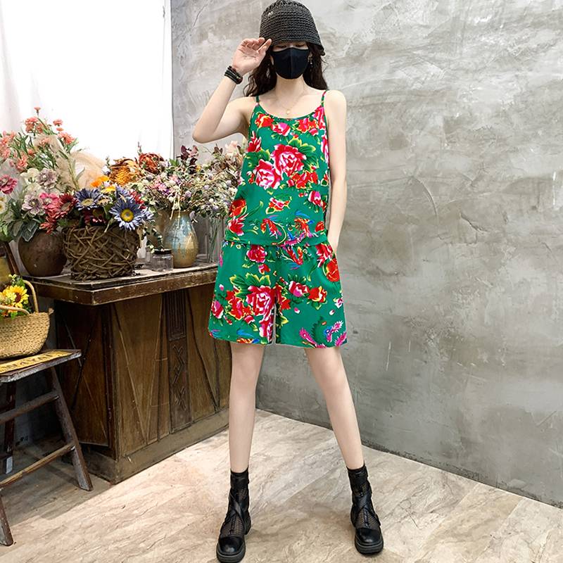 Northeast Dahua New Studius shorts set Summer thin cotton and silk bottom national style gathering dance performance service