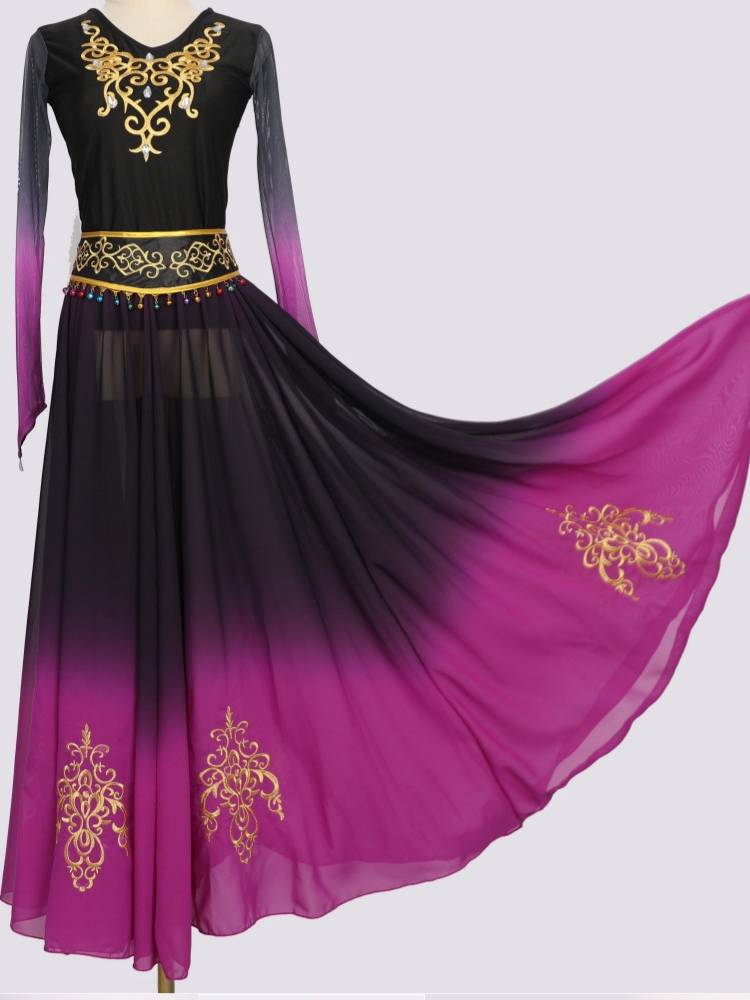 2024 new ingredients clothes top, practice clothes, Xinjiang dance clothing top national style test performance service female
