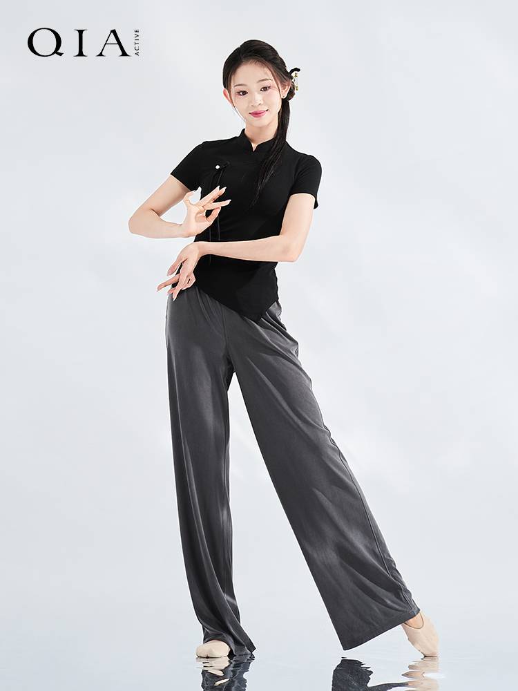 Qia Classical Dance Services Rhymes, Xia Adult Guofeng New Chinese Cheongsam Short -sleeved Nations Dance Practice