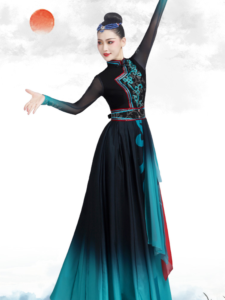 New Mongolian dance service national style stage table performance clothing female Tibetan grassland modern square dance training service
