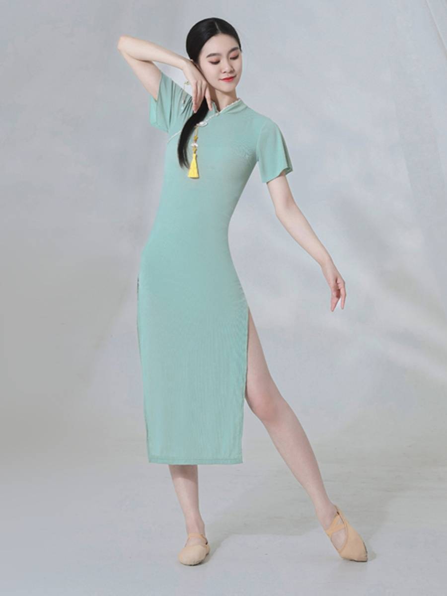 Classical Dance Clothing Cheongsam Dance Dance Chinese Dance Elastic Person Rhyme National Practice Service Performing Costume Women