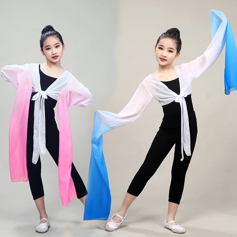 Water sleeve dance service children Caiwei Classical Dance Clothing Tibetan sleeve performance clothes shocking dance practice throwing sleeve top