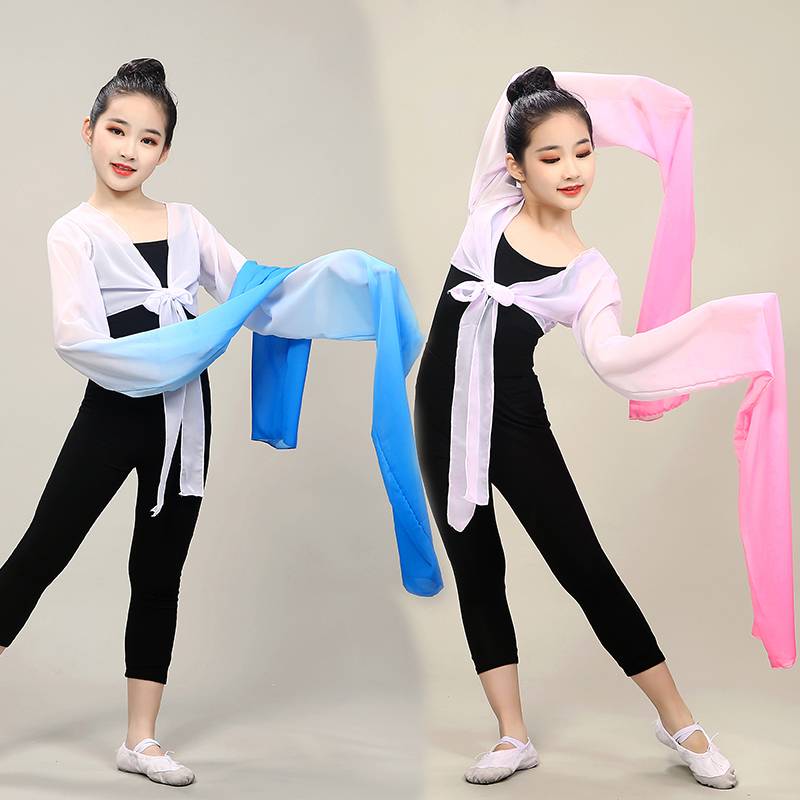 Water sleeve dance service children Caiwei Classical Dance Clothing Tibetan sleeve performance clothes shocking dance practice throwing sleeve top