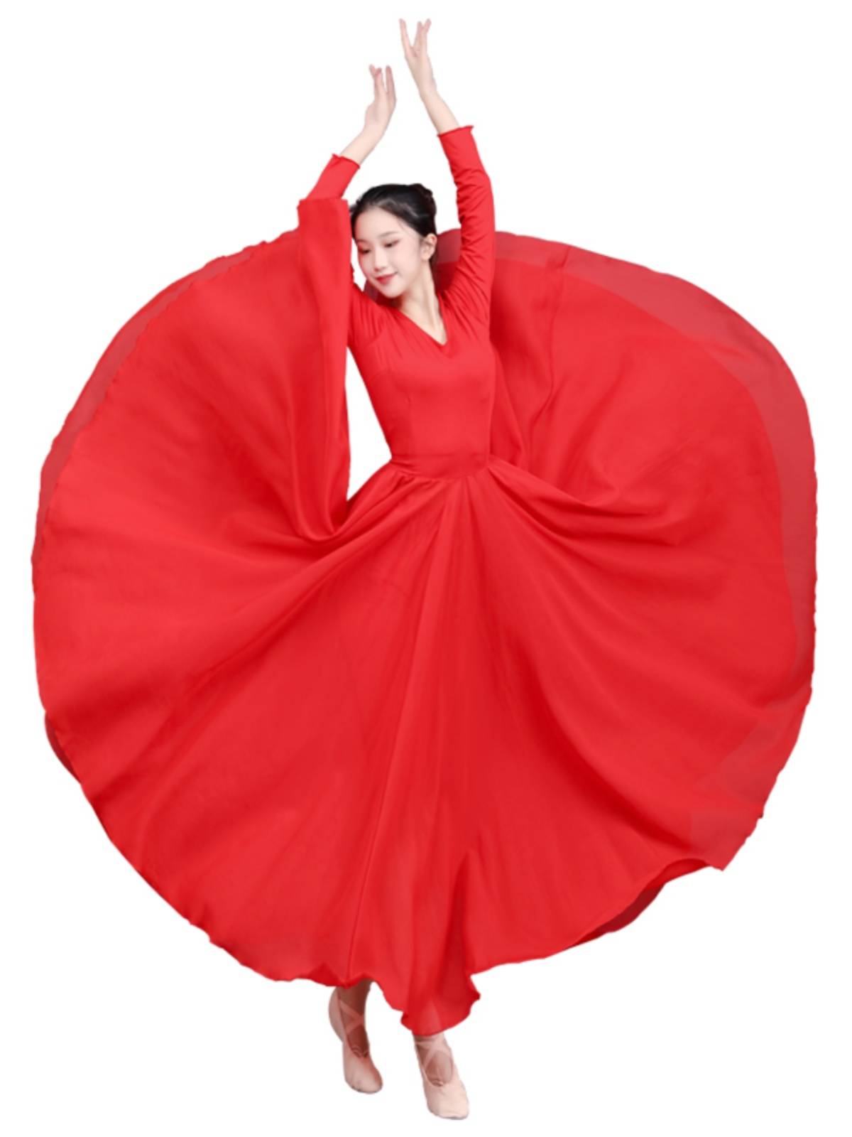 Classical Dance Performance Service Opening Dance Dance Dance Dance Light Light Lights of Chinese Red Wanjiang Dance Series Dress Chiffon