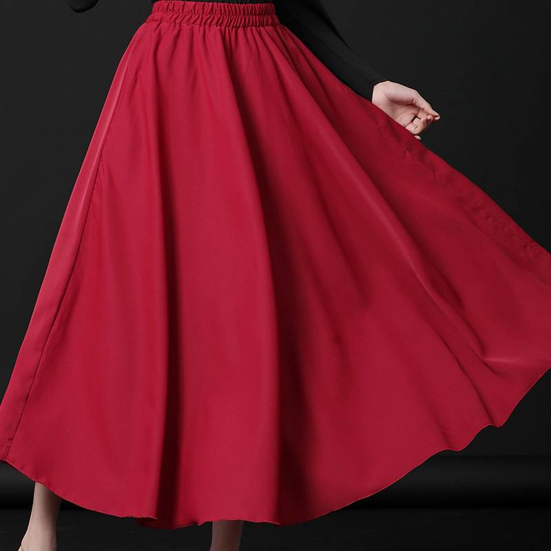 Plaza dance clothing female national dance clothing single part of dress skirt floating trousers Tibetan performance clothing big skirt