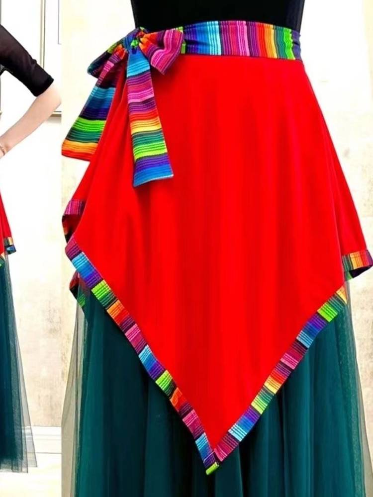 Tibetan dance costumes, a milk-swissed apron belt, Tibetan National Square collection