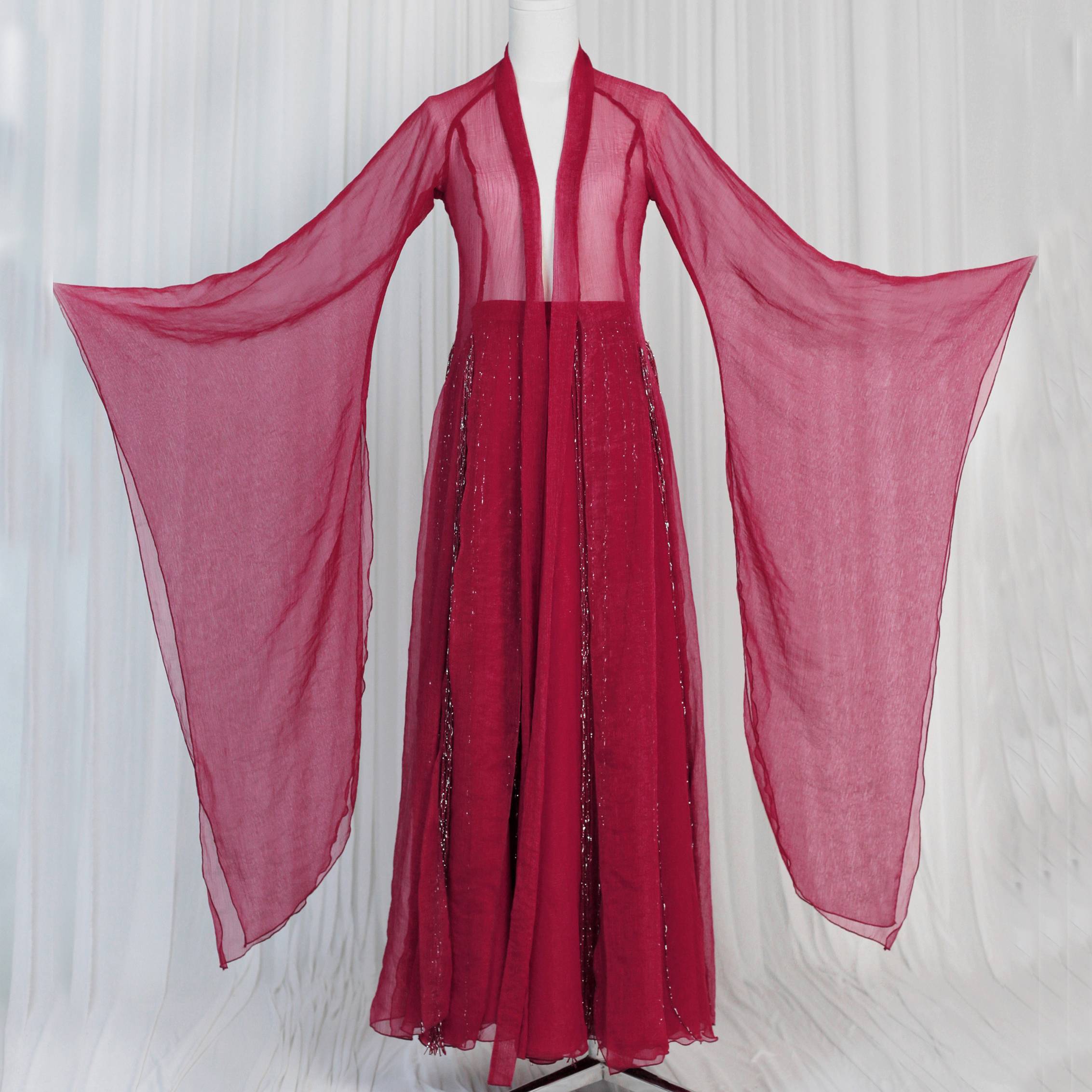 [Recognition of original genuine] Mitang wine red ancient style large sleeve long outflow soverell dan dance service classical dance