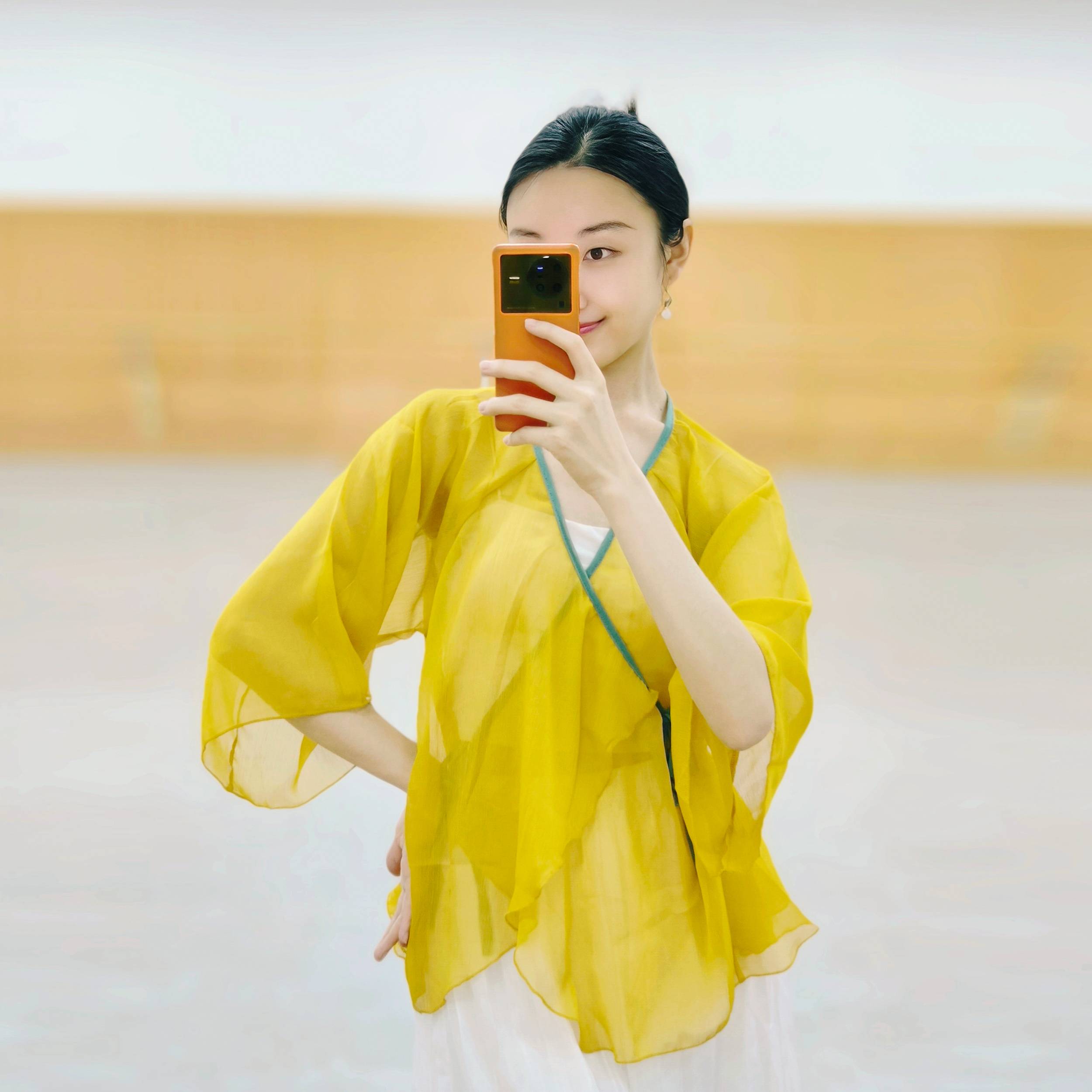 Classical dancer adult summer body practice clothes, elegant Han Tangwai waiweed rhyme gauze cloak, national dance service