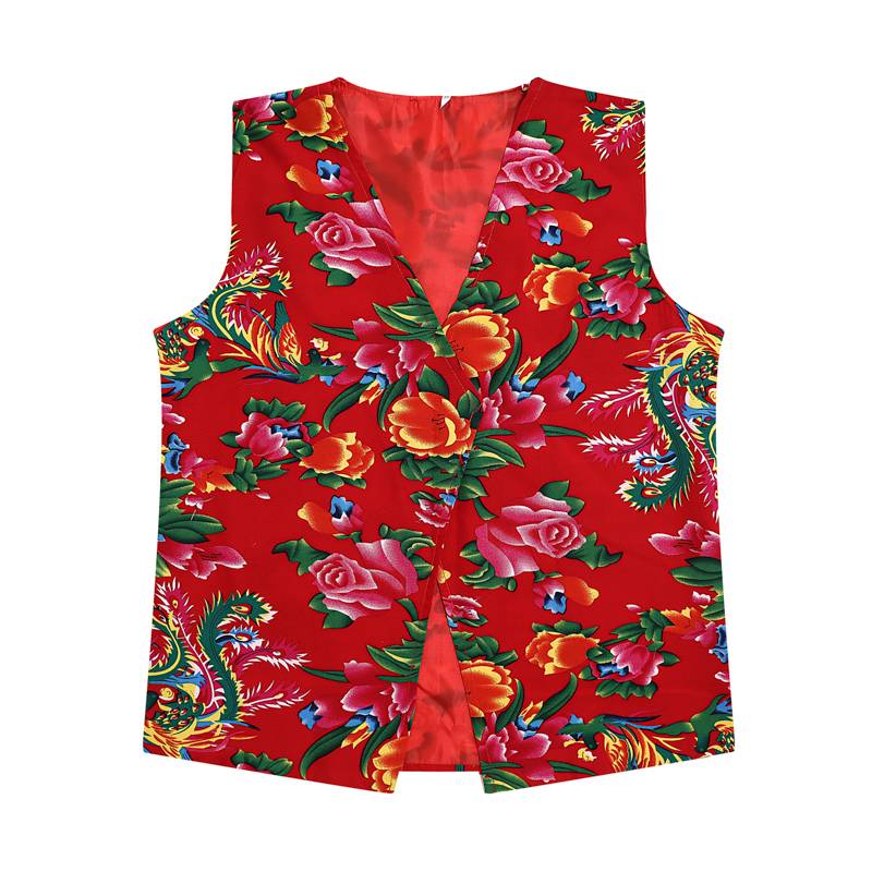 Northeast Grand Flower Buwu Kan Shoulder Spring and Summer National Stage Performance Services Two people turn to perform net red funny clothes