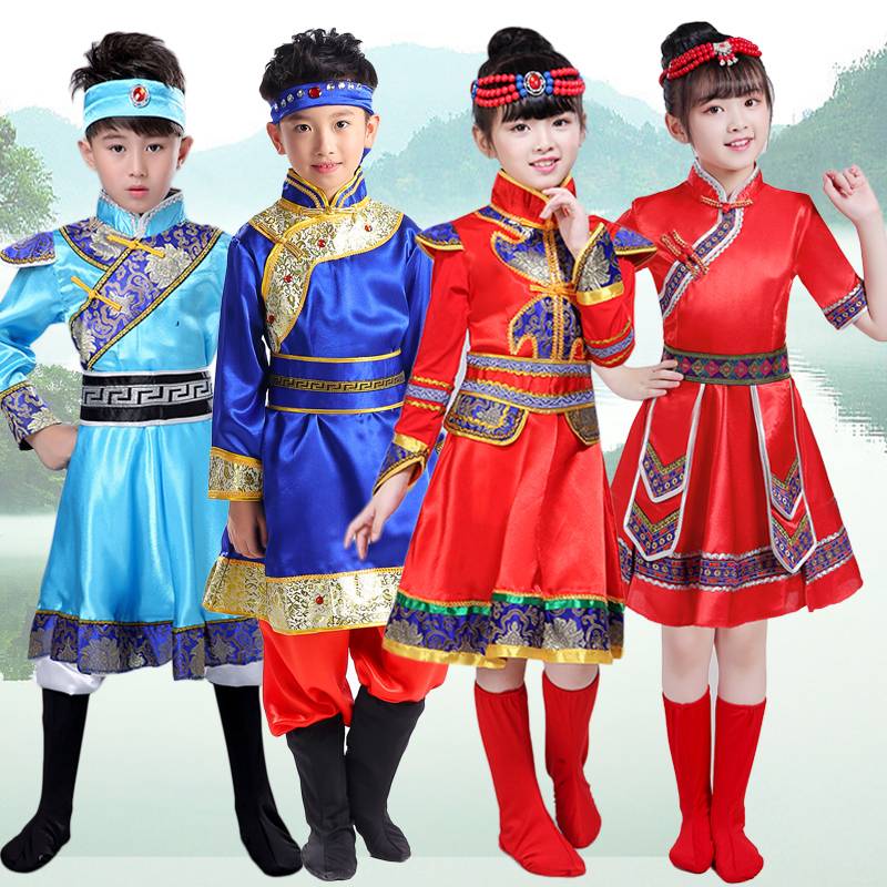 New men, girls, Mongolian dance performance service ethnic minority chopsticks dance bowl of Mongolian skirt robe performance clothing