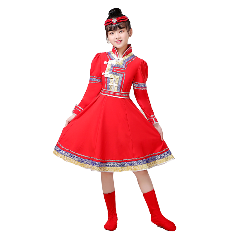 New men, girls, Mongolian dance performance service ethnic minority chopsticks dance bowl of Mongolian skirt robe performance clothing
