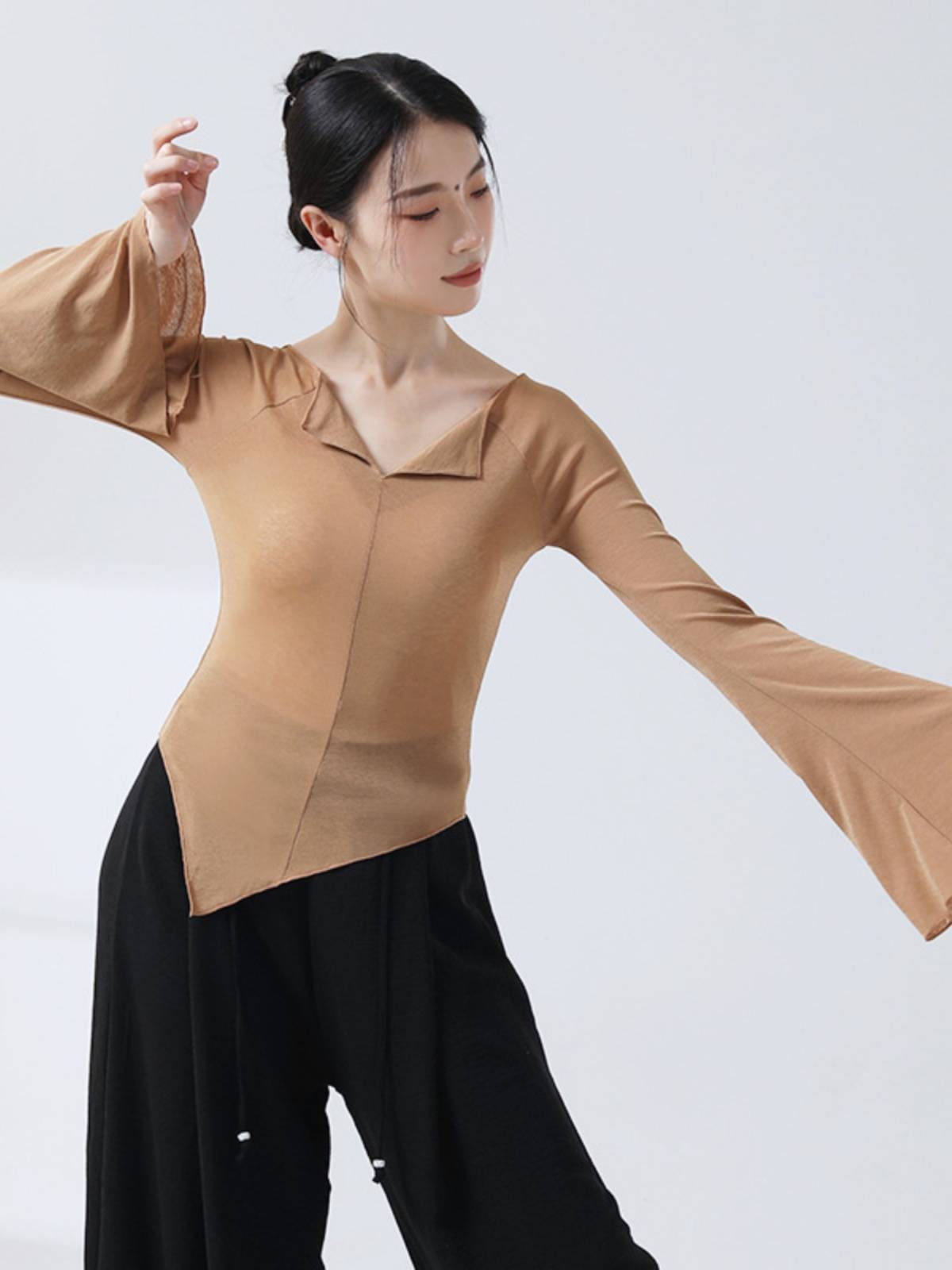 Classical Dance Modern Dance Foundation Body Server Bottom Bar Historis Sleeve Sleeve Chinese National Style Dance Daily Practice Female Women
