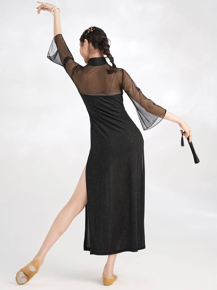 Chinese style classical dance cheongsam body rhyme performance dance service professional dancing special split stretch black mesh