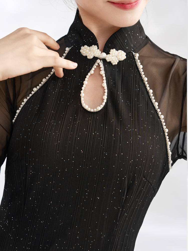 Chinese style classical dance cheongsam body rhyme performance dance service professional dancing special split stretch black mesh