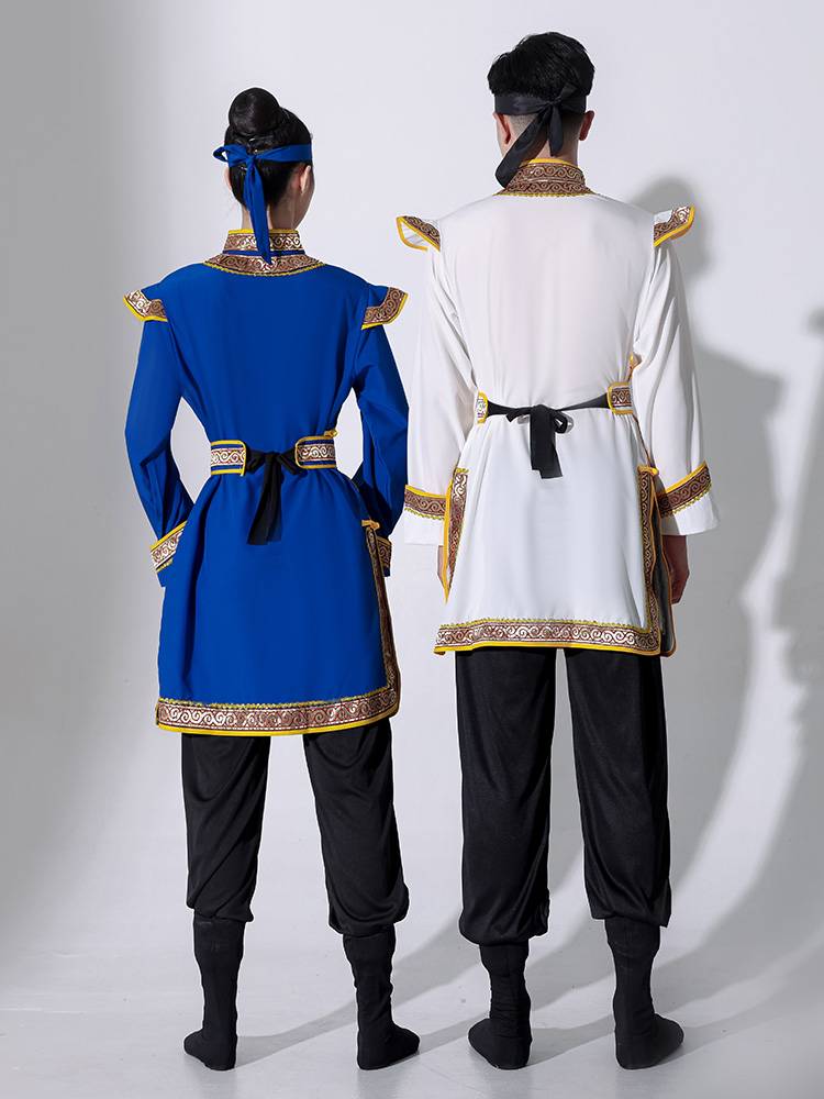 Mongol dance costumes for men and women performing in the Mongol arts examination and for the Savannah minority