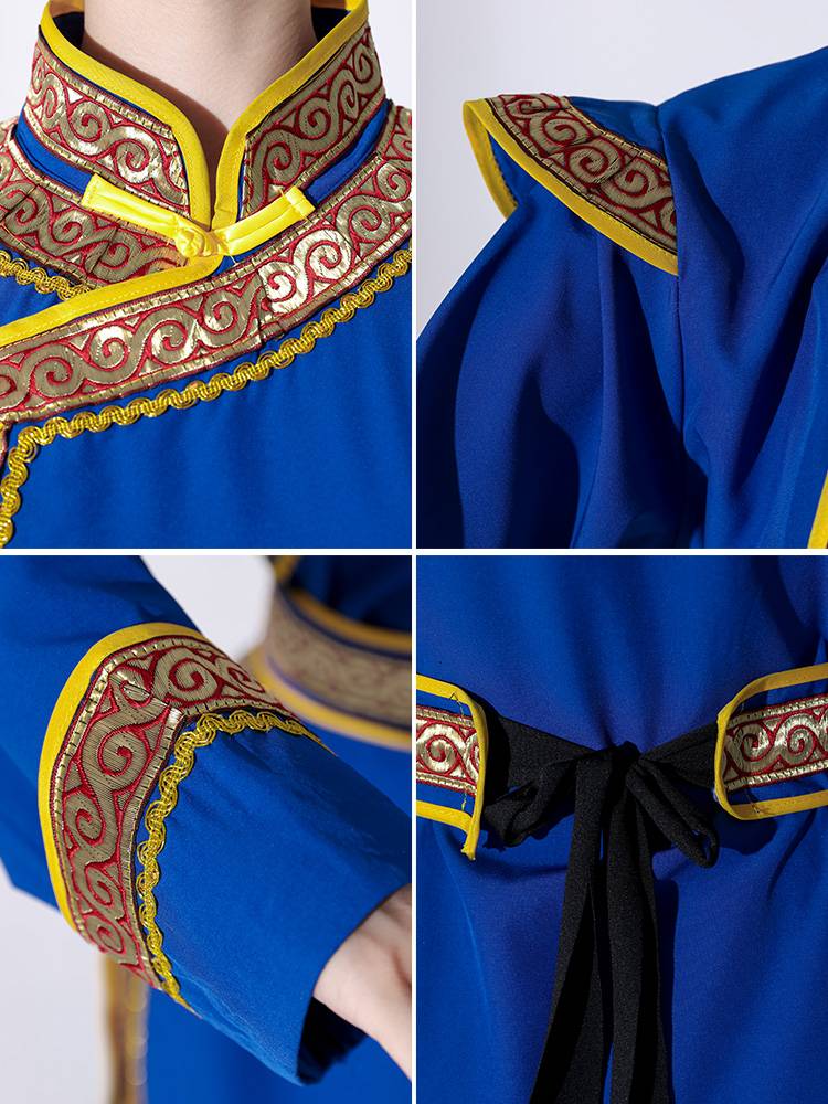 Mongol dance costumes for men and women performing in the Mongol arts examination and for the Savannah minority