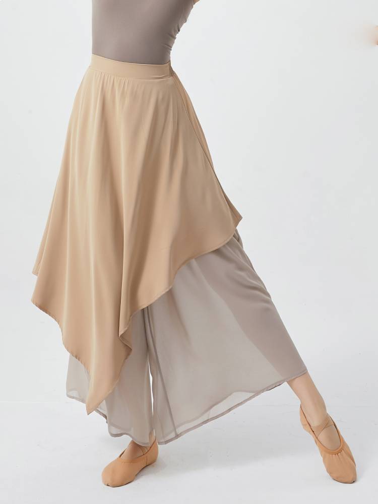 Chinese dance pants female loose elegant chiffon skirt pants classical dance performance clothing modern dance exercise pants wide -leg pants