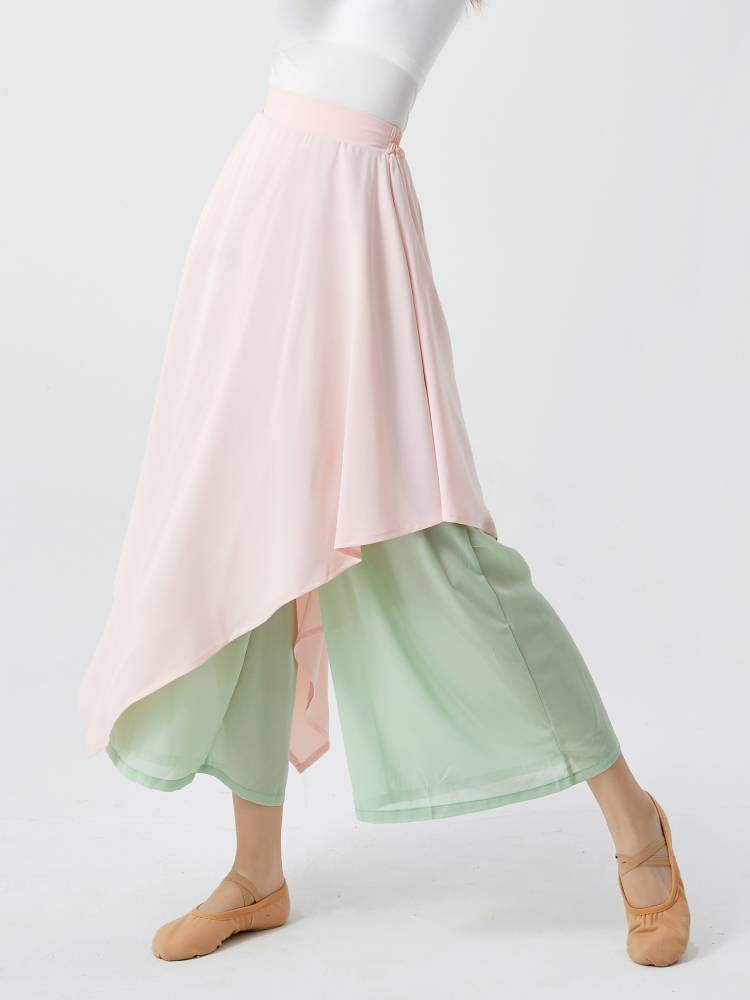 Chinese dance pants female loose elegant chiffon skirt pants classical dance performance clothing modern dance exercise pants wide -leg pants