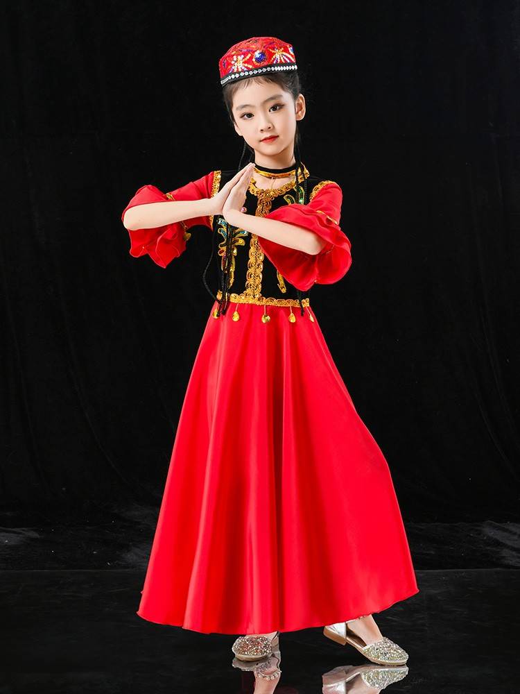 June Yi Performance Dreaming Skirt Unemy Dance Services Minority Clothing Children Xinjiang Dance Performance Service Girls