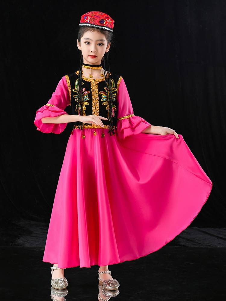 June Yi Performance Dreaming Skirt Unemy Dance Services Minority Clothing Children Xinjiang Dance Performance Service Girls