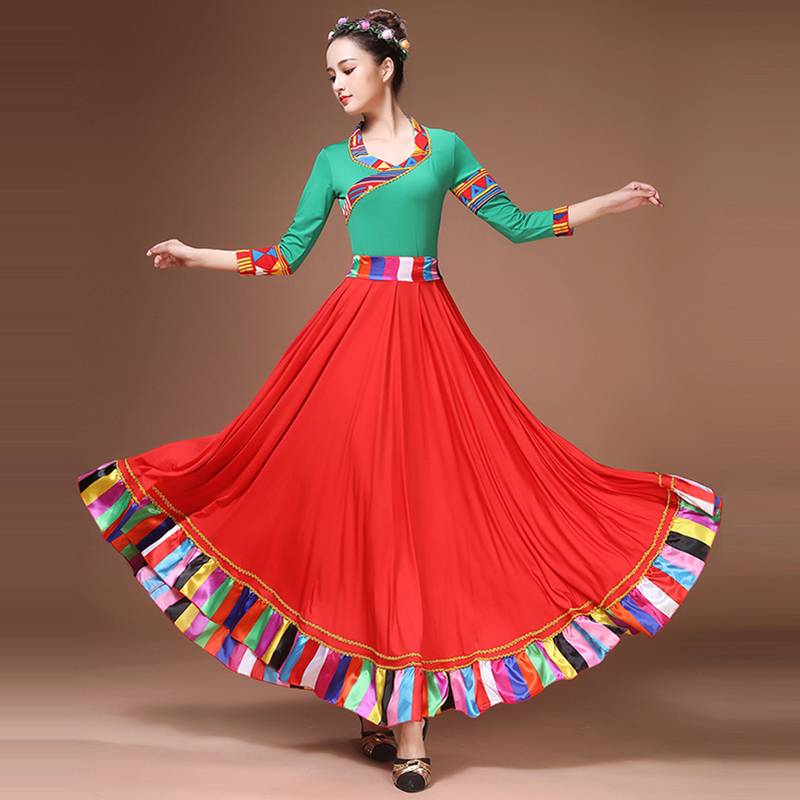 Tibetan dance practice, Tibetan dress plaza dance show, adult national troupe