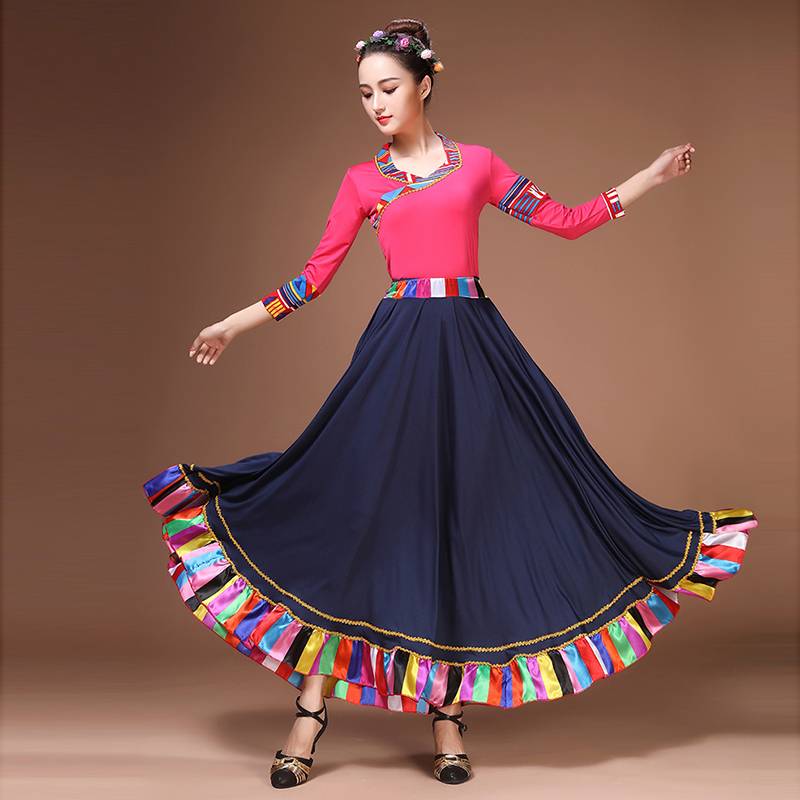 Tibetan dance practice, Tibetan dress plaza dance show, adult national troupe