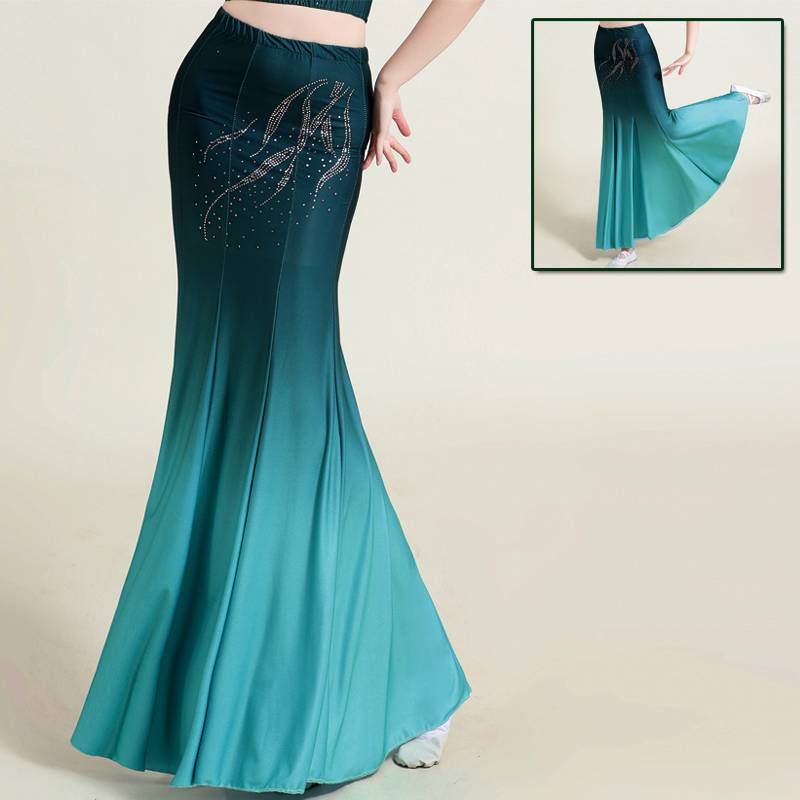 Dai dance skirt children adult half -bodied hip long skirt training training skirt national performance clothing