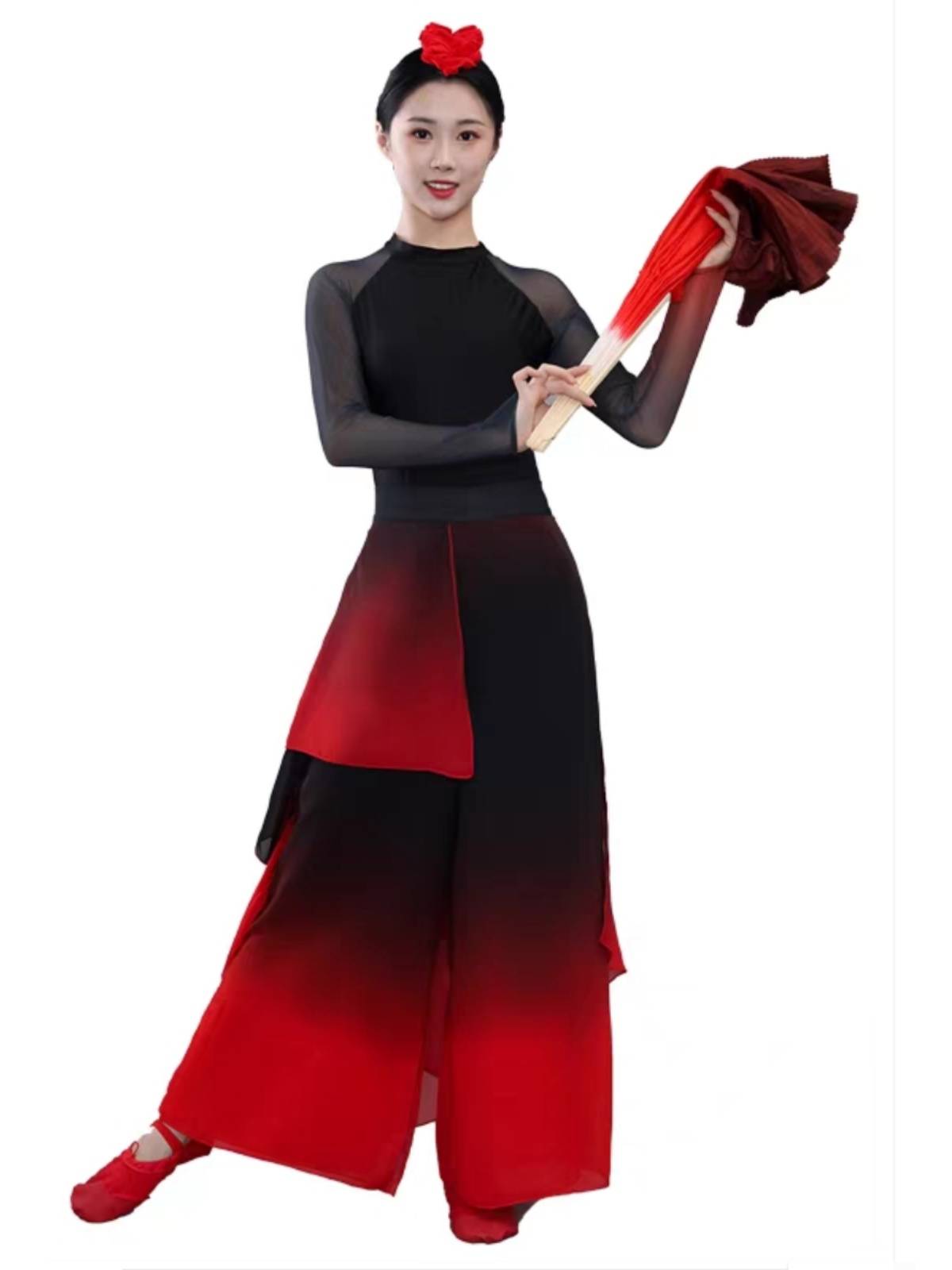 The new classical dance service traces the Yangge dance performance service to lift the dragon king fan dance dance