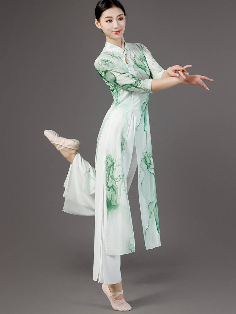 Classical dance clothing elegant female cheongsam national dance performance service spring and summer square dance clothing new set