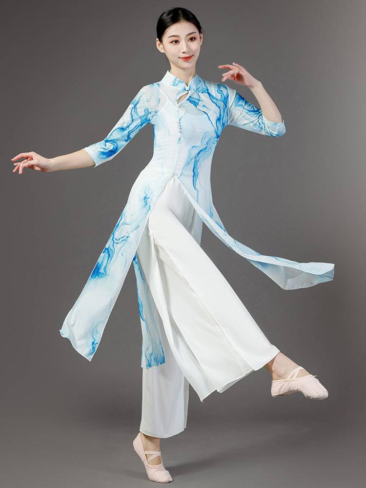 Classical dance clothing elegant female cheongsam national dance performance service spring and summer square dance clothing new set