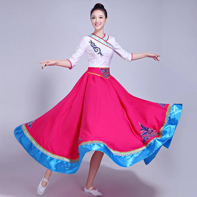 Plaza Dance Spring Tibetan Mongolian Dance Boilet Skirt Skirt National Dance Store