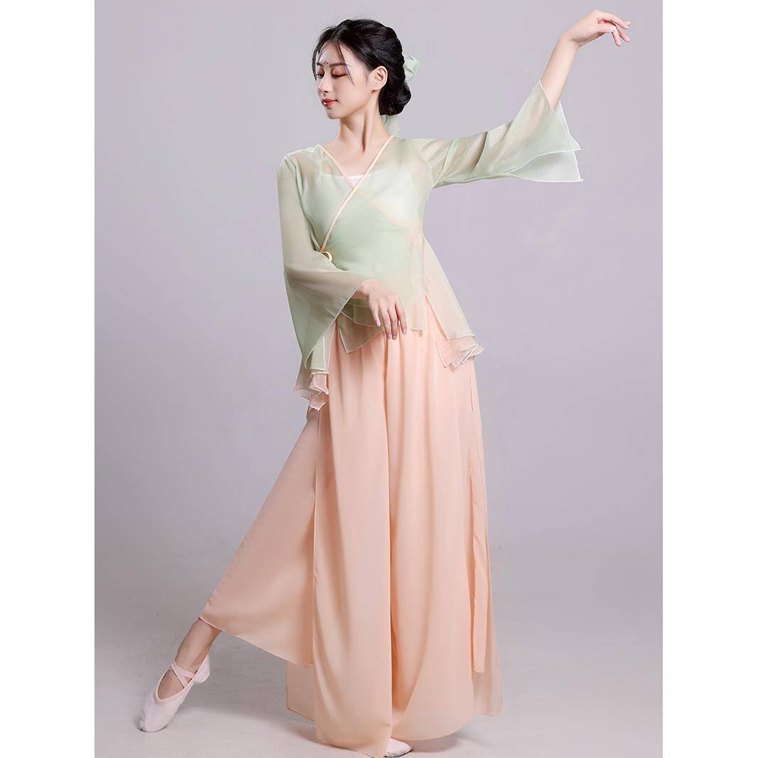 Classical dance service female body rhyme, elegant fairy gauze, ancient style Chinese dance performance service, national dance exercise top