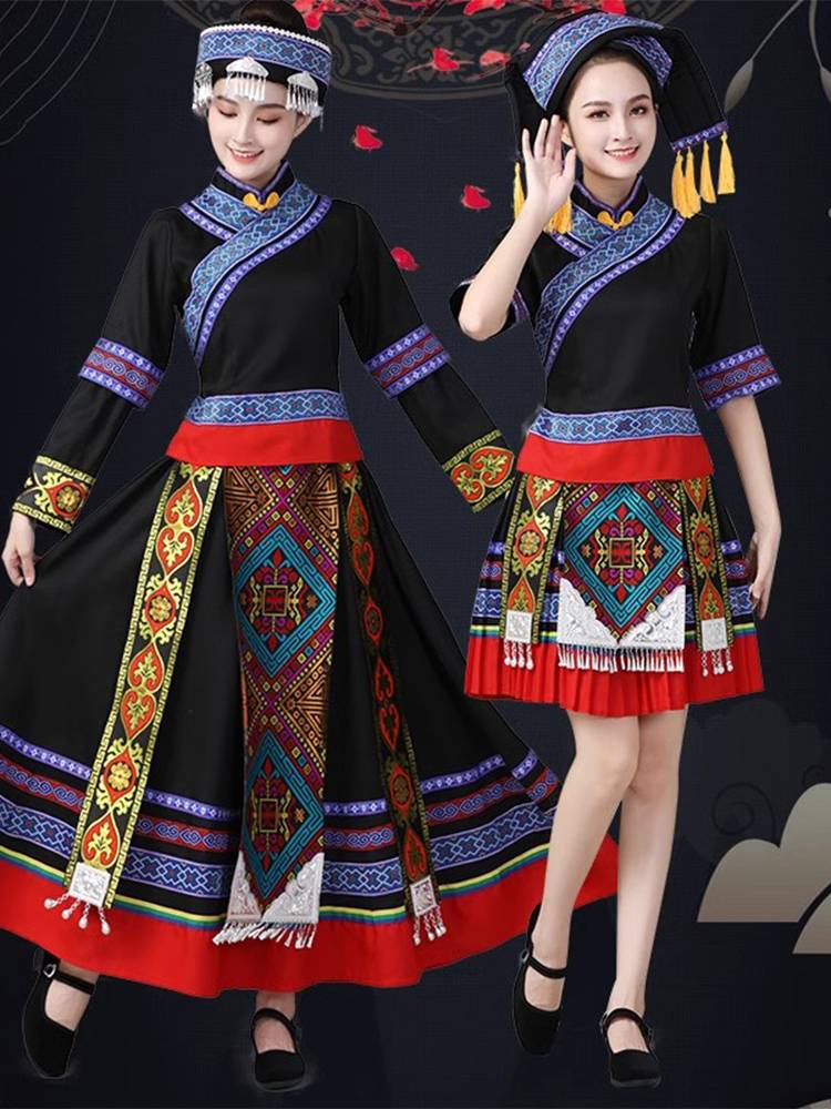 March 3rd ethnic minority clothing female Miao people in Guangxi Zhuang Yao and Yi nationality dance family dance clothing performance clothing