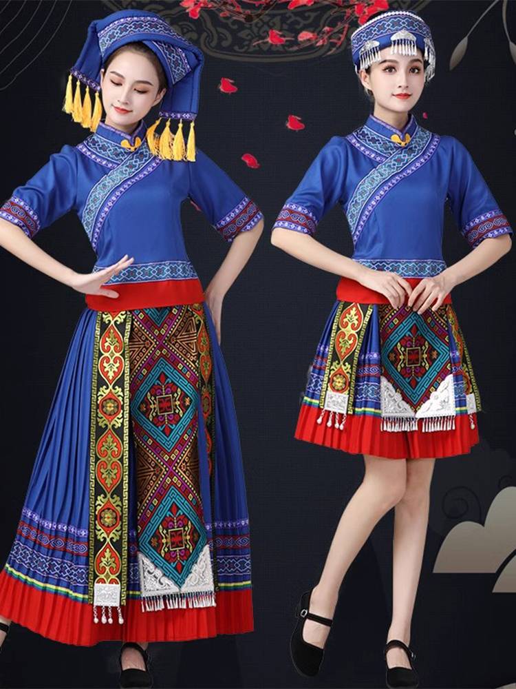 March 3rd ethnic minority clothing female Miao people in Guangxi Zhuang Yao and Yi nationality dance family dance clothing performance clothing
