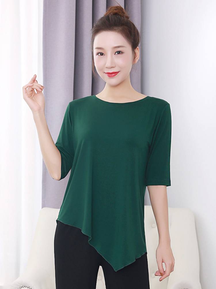 Summer dance practice clothes, top female Modal classical ethnic dance body training modern dance square dance top