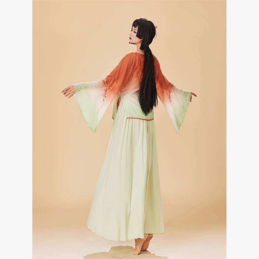 Classical dance body rhyme and elegant dance gauze Chinese national dance art college training skills clothing jacket suit