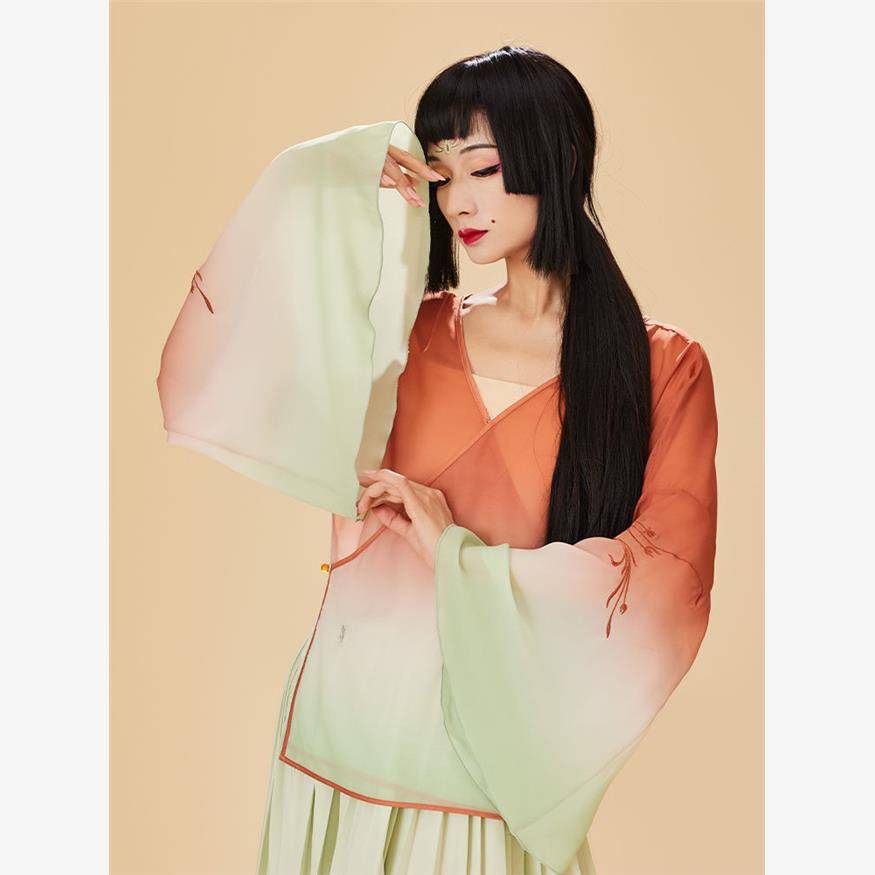 Classical dance body rhyme and elegant dance gauze Chinese national dance art college training skills clothing jacket suit