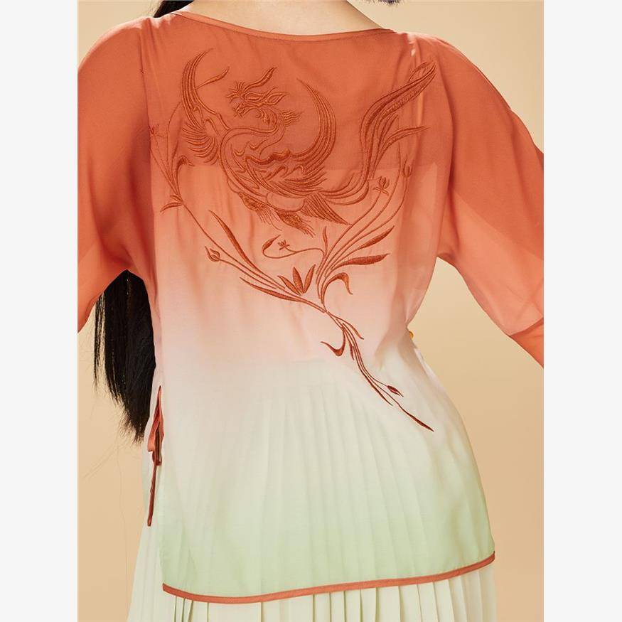 Classical dance body rhyme and elegant dance gauze Chinese national dance art college training skills clothing jacket suit