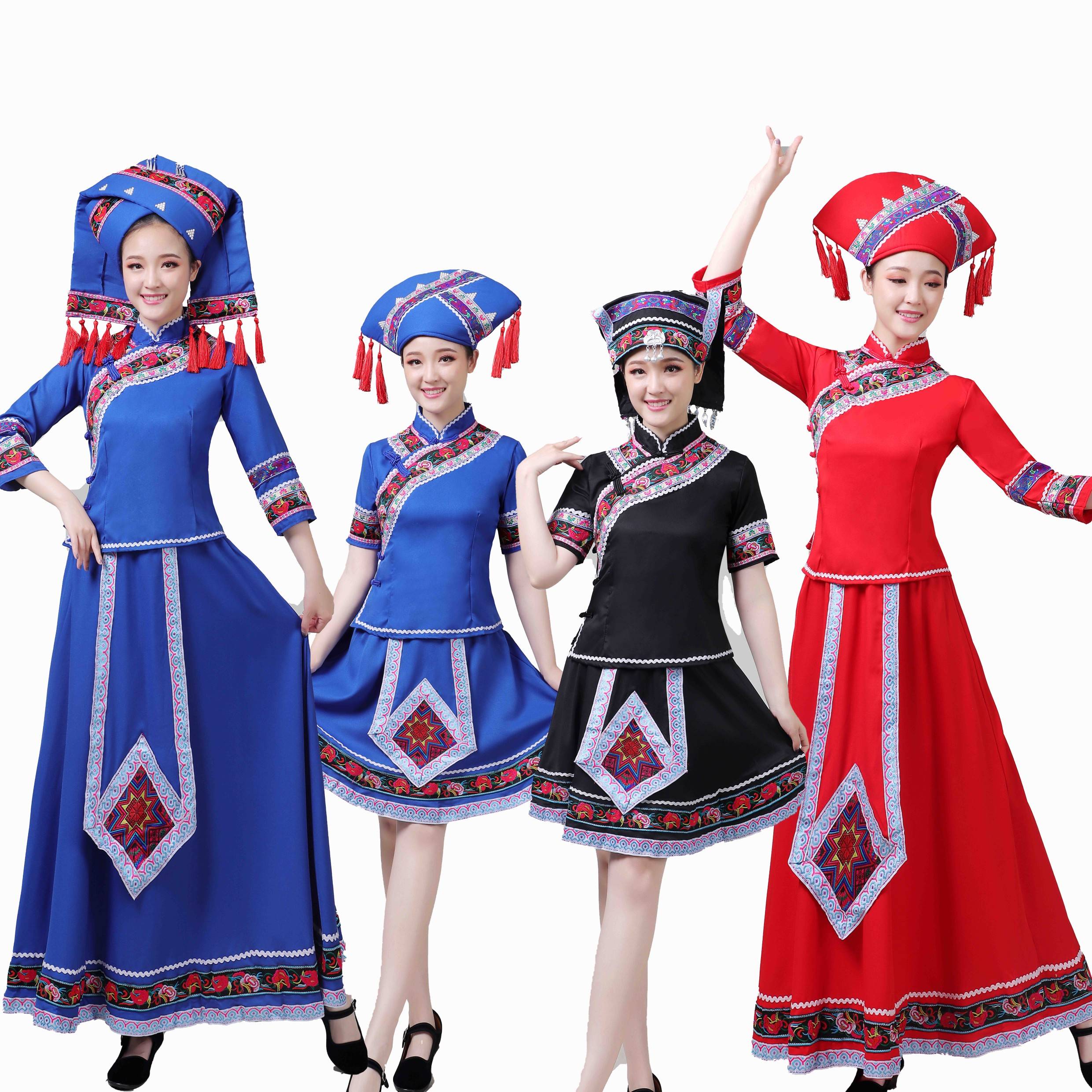 Guangxi Zhuang March 3 Performance Clothing Female Adults Minority Ethnic Minorities Yunnan Miao Yao Yao people dance performance clothing