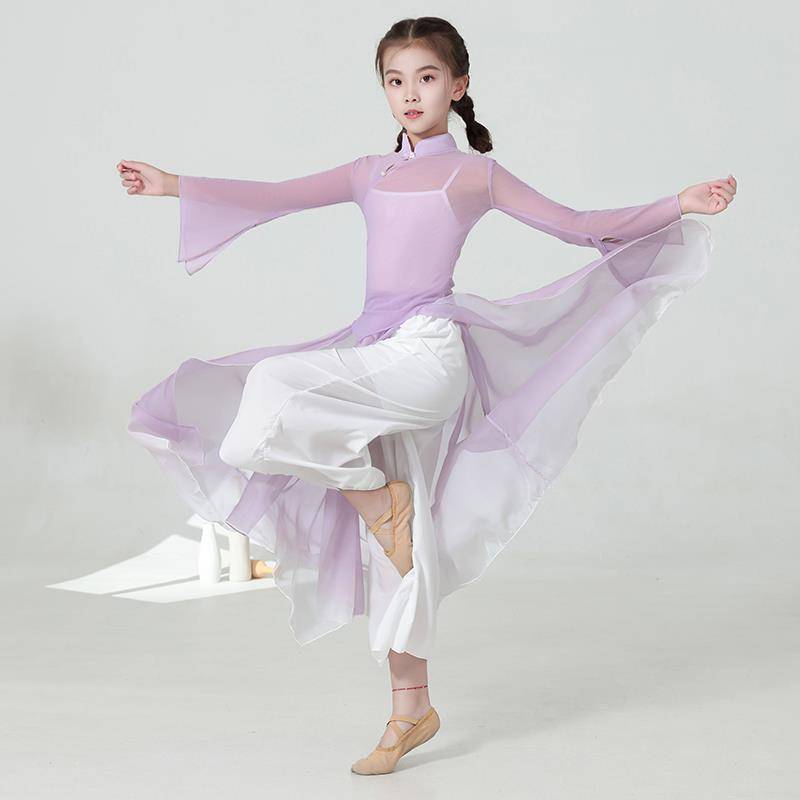 Children's classical dance service Chinese dance body rhyme training gauze girl ethnic dance fan dance gradient performance service