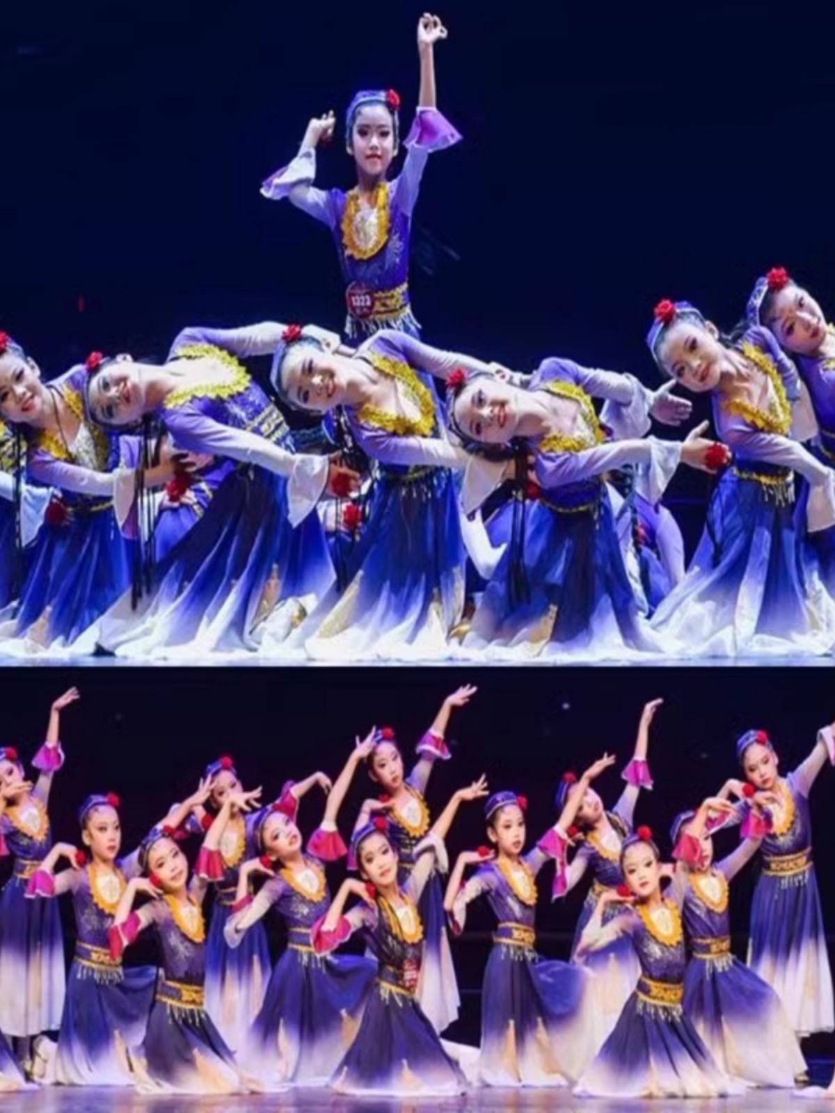 Blooming Xinjiang Dance Uymented Children's Dance Series A glass of wine pingle drum girls' national performance clothes big skirt