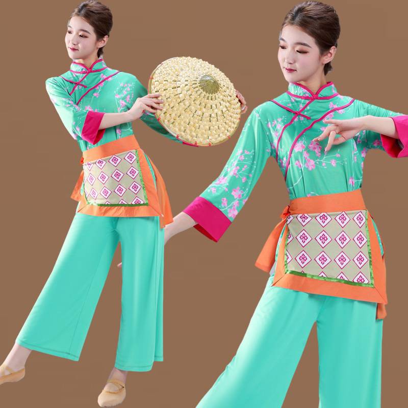 Square dance clothing new set of Yangge clothing tea picking dance performance performance clothes ethnic dance dance dance women