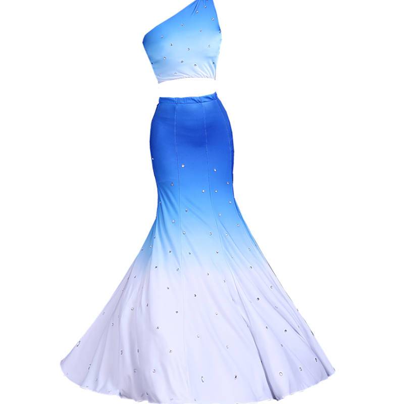 Dai dance service female new adult slim fishtail skirt Children's national gradient colorful clouds South art test service