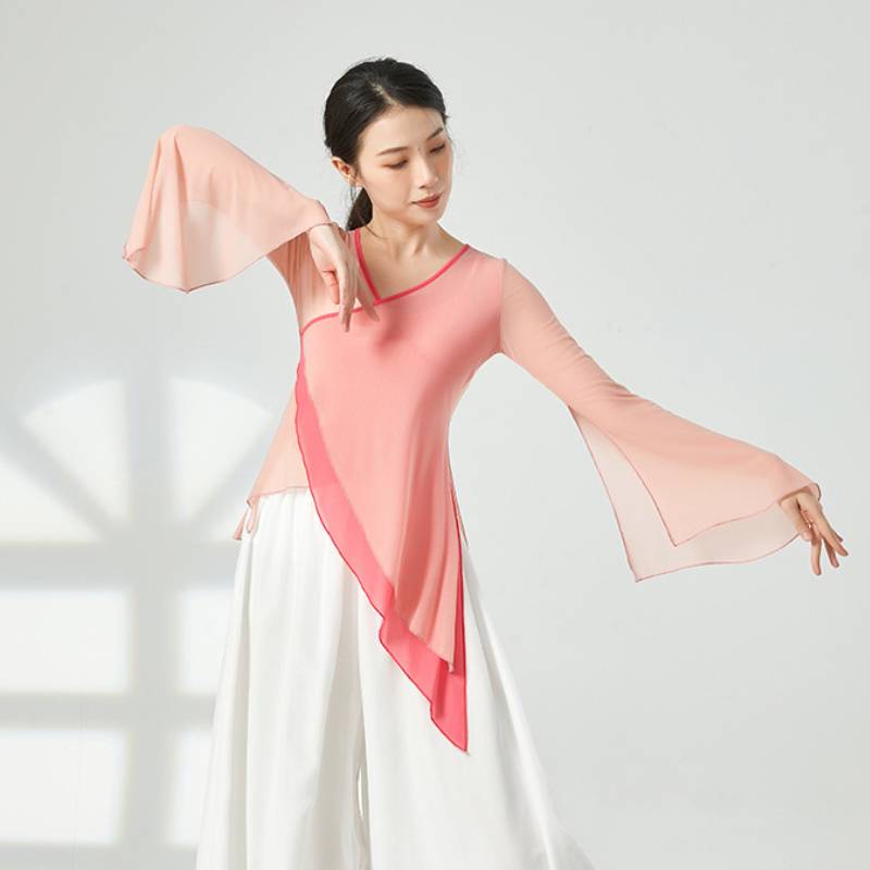 Classical dance top female base training merit, gauze, elegant fairy daughter -in -law dance service Chinese dance dance performance service